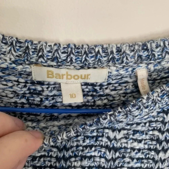 Barbour Blue and White Crew Neck Sweater - Picture 4 of 12